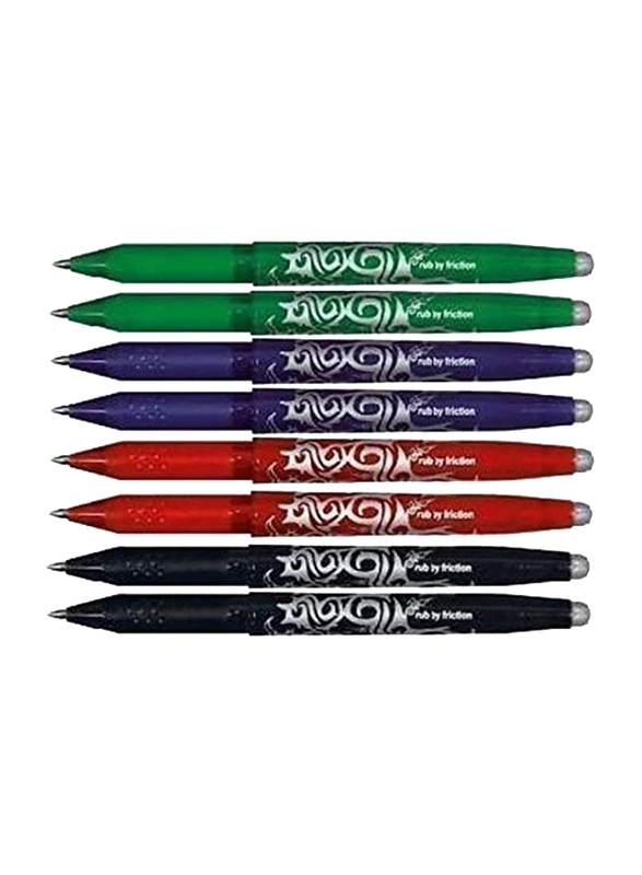 بايلوت طقم أقلام فريكسيون رولربال من 8 قطع ، 0.7 مم ، BL-FR7 متعدد الألوان