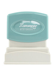 Xstamper Original Pre Orange Inked Laser Engraved Rubber Stamp, 1824, Green/White