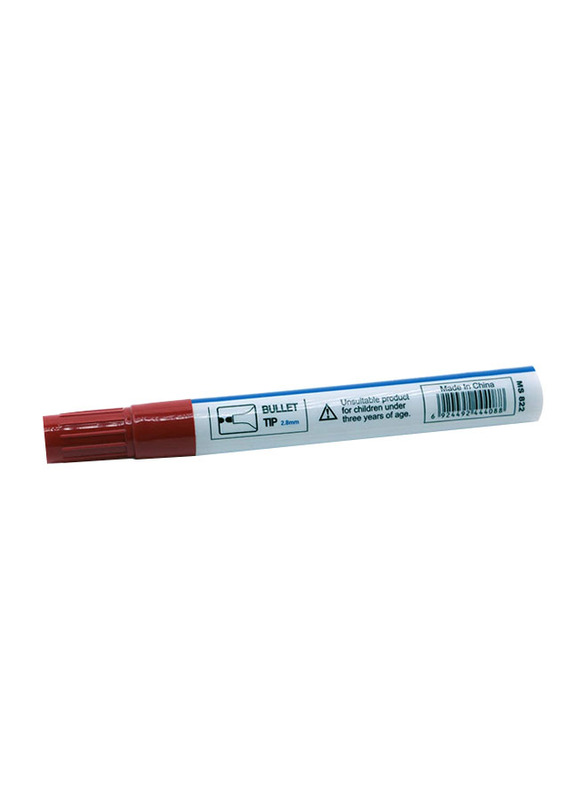 Modest 12-Piece Whiteboard Bullet Tip Marker, MS822, Red