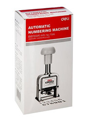 Deli Numbering Machine Very Clear Number Marking with Integrated ink Pad, E7506, Silver