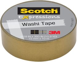 Scotch Expressions Washi Tape, 0.59 x 393-Inch, Gold
