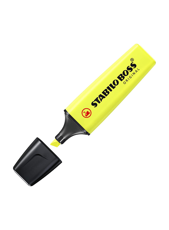 Stabilo Boss Original Fluorescent Highlighter, 2mm + 5mm, Yellow