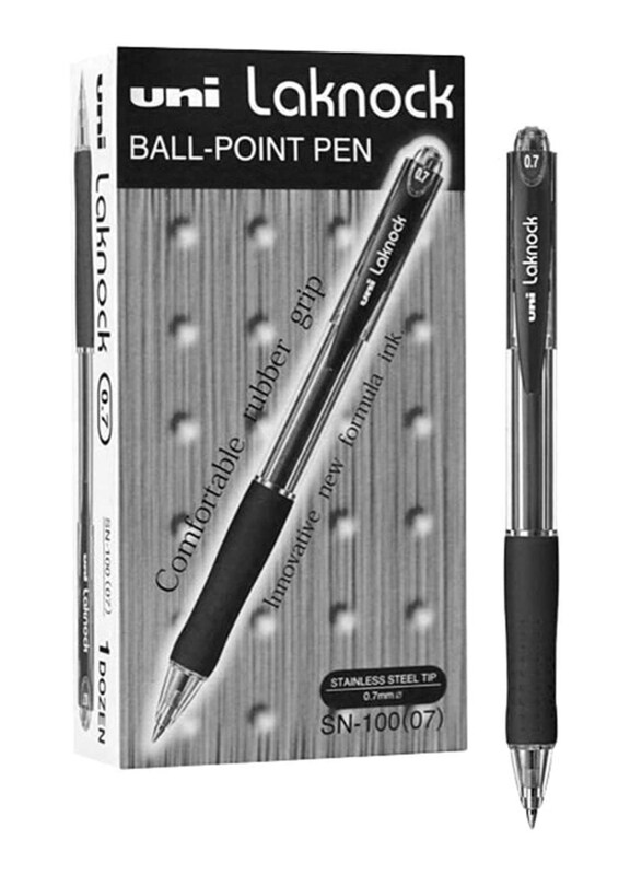 

Uniball 12-Piece Laknock Ballpoint Pen, 0.7mm, Black