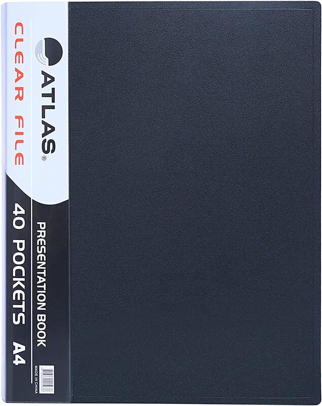 Atlas Clear File Presentation Book A440 Pockets, ATCL011, Grey