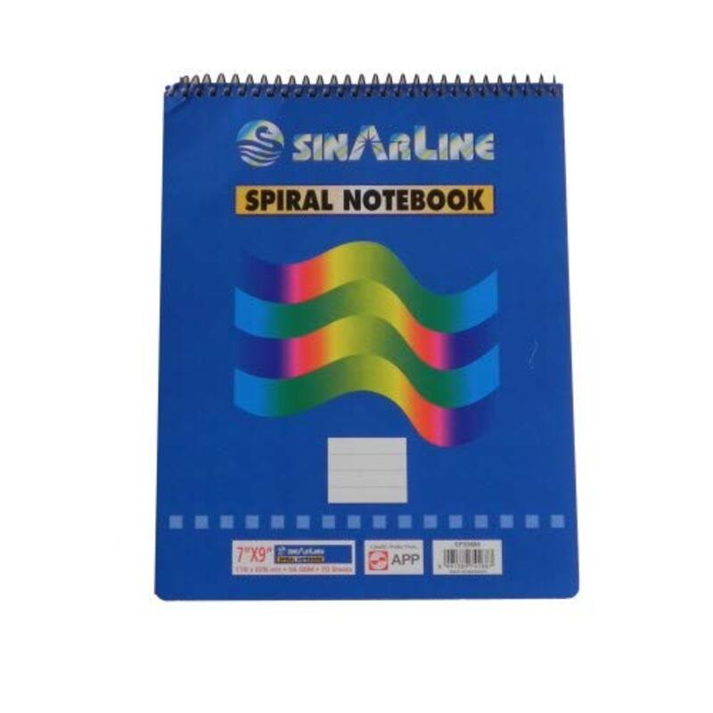 Sinarline Spiral Notebook, 9 x 7-inch, 6 Pieces, SP03847, Blue