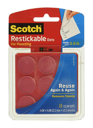Scotch Restickable Mounting Dots, 18-Piece, Clear
