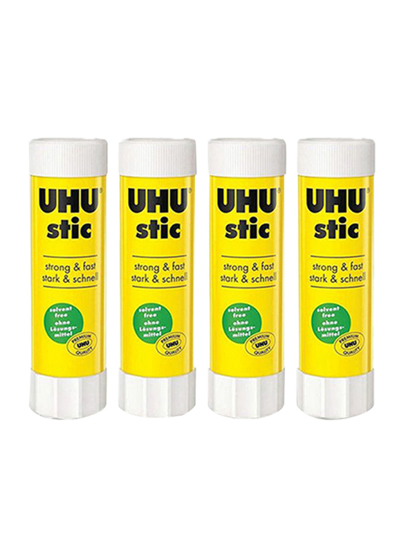 UHU Glue Stick, 21g, 4 Pieces, Yellow