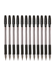 بايلوت 12 قطعة قلم حبر جاف سوبرجريب ، مجموعة 0.7 مم ، BPS-GP أسود