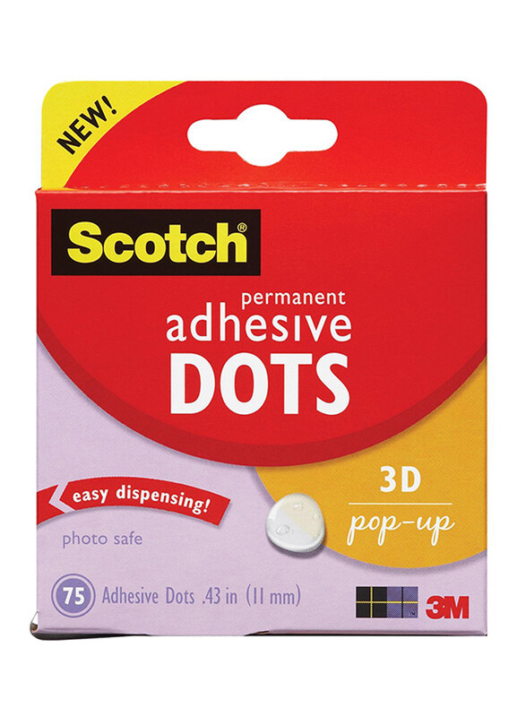 

Scotch Permanent Adhesive Dots, Multicolor