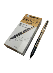 Zebra 10-Piece DX-7 Needle Point Rollerball Pen Set, 0.7mm, EX-JB5, Black