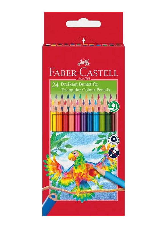 Faber-Castell 12-Piece Junior Triangular Smooth Graphite Pencils Set, Multicolor