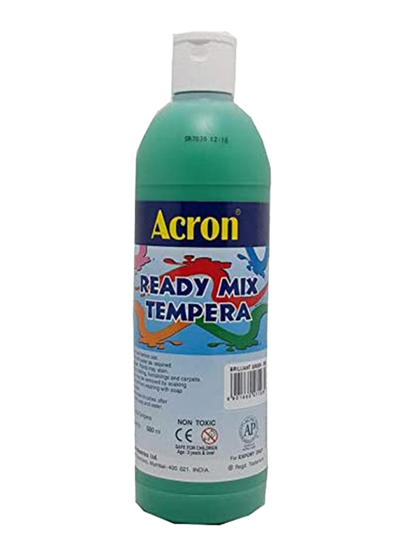 Acron Ready Mix Tempera Paint, 500ml, Brilliant Green R08