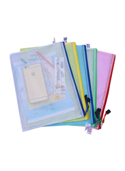 Coohome 3-Piece Waterproof Plastic Zipper Paper File Folder Book Pencil Pen Case Bag, Multicolor