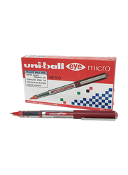 Uniball 12-Piece Eye Micro Roller Pen Set, 0.5 mm, UB150, Red