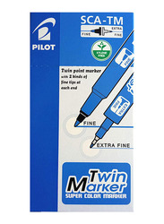 Pilot 12-Piece Twin Marker, Blue