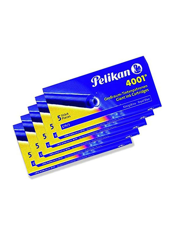 Pelikan 5-Piece Ink Cartridge for Fountain Pen, Blue/Black