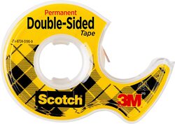 3M Scotch 137DM-2 Double Sided Permanent Tape, 2 Piece, Yellow