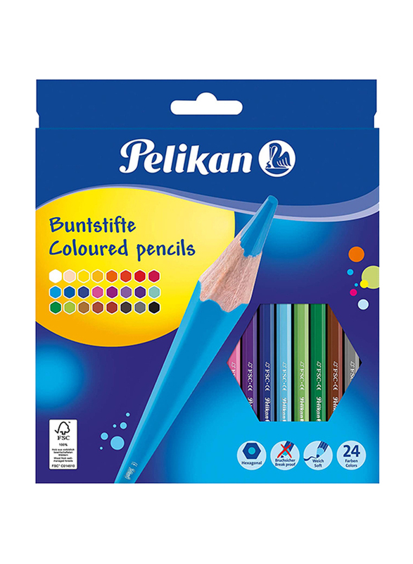 بيليكان طقم أقلام تلوين سداسية 24 قطعة متعدد الألوان