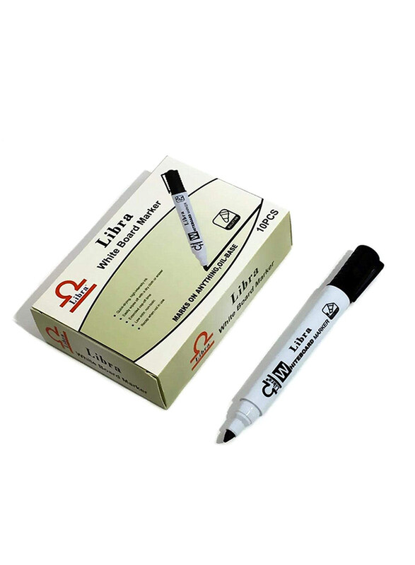 

Libra 10-Piece Non-toxic Oil Base White Board Marker Set, Os-st007-5, Black
