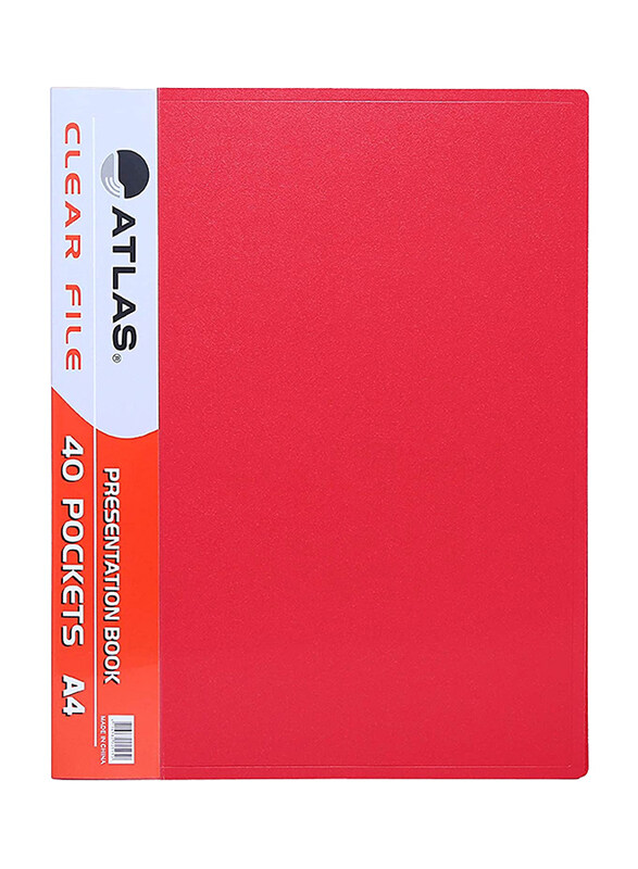 

Atlas Clear File Presentation Book, A4-40 Pockets, ATCL007, Red