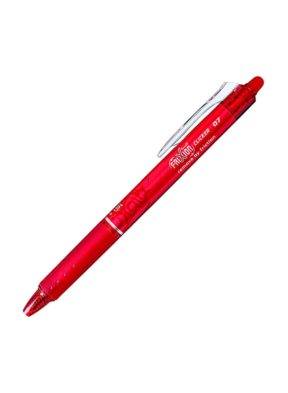 Pilot Frixion Clicker 07 Fine Erasable Roller Ball Pen, 0.7mm, BLRT-FR7-R, Red