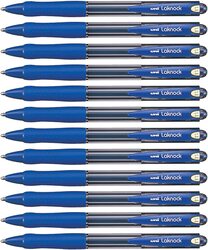 Mitsubishi Uniball 12-Piece La Knock Retractable Wide Point Refillable Ballpoint Pens Set, Blue