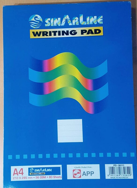 Sinarline Ruled Writing Pad Sheets, 4 Pieces, A480, Blue