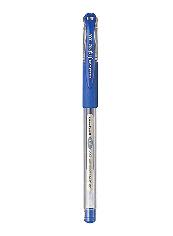 يونيبول طقم أقلام جل مضاد للماء 12 قطعة سيجنو دي إكس ، 0.7 ملم ، UM-151 أزرق