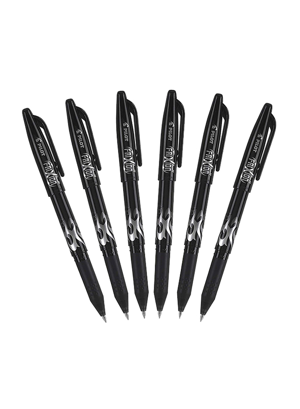 

Pilot 6-Piece Frixion Erasable Rollerball Pens, 0.7mm, Black