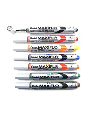 Pentel 12-Piece Maxiflo Label Whiteboard Marker Chisel Tip Broad, Green