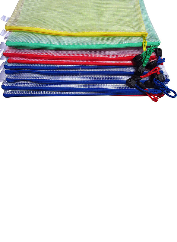 Lebeila Zipper File Folder Bags, A4 Size, 12 Pieces, Multicolour