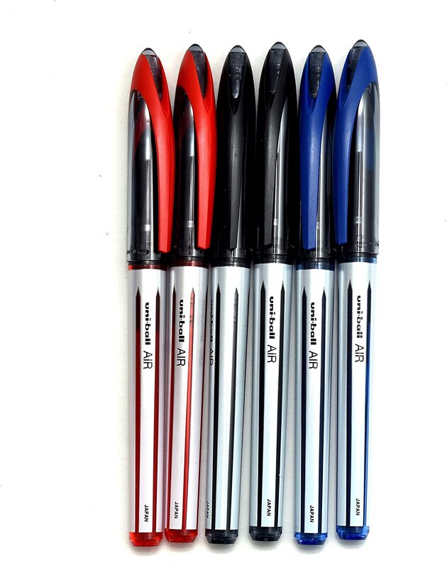 Uniball 6-Piece AIR Micro Fine Rollerball Pens, 0.7mm, Multicolour
