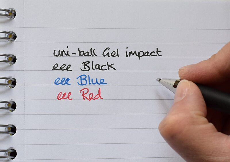 Uniball 12-Piece Signo Impact Gel Pens with Rubber Grip, 1.0mm, 219006000, Blue
