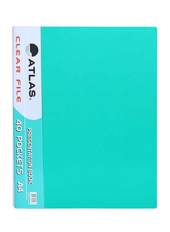 Atlas A4 File Presentation Book, 40 Pockets, AtCl008C, Clear
