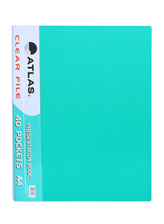 Atlas A4 File Presentation Book, 40 Pockets, AtCl008C, Clear