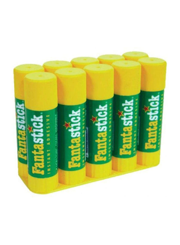 Fantastick Glue Stick, 22gm, 10 Pieces, Yellow/Green