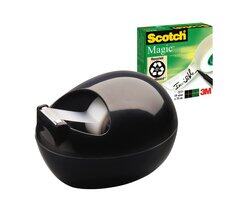 Scotch Magic Tape Dispenser with 1 Roll, 19mm x 7.5m, C36-B-EU, Black