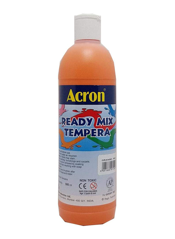 Acron Ready Mix Tempera Paint, 500ml, Orange R03