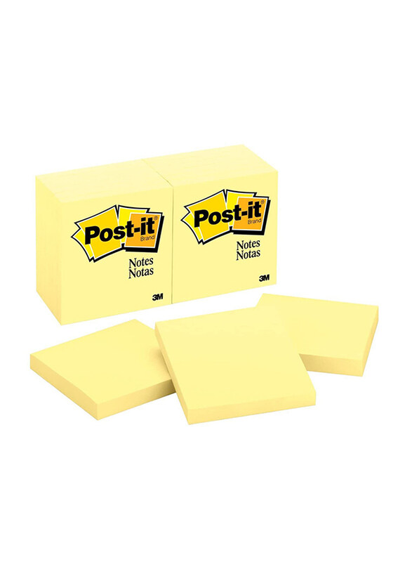 

Post-it 654-1 Notes, 18432 Pads/PLT, 7.62 x 7.62cm, 12 x 100 Sheets, Yellow