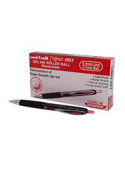 Uniball 12-Piece Signo 207 Gel Retractable Fine Rollerball Pen Set, 0.7mm, 704527, Red