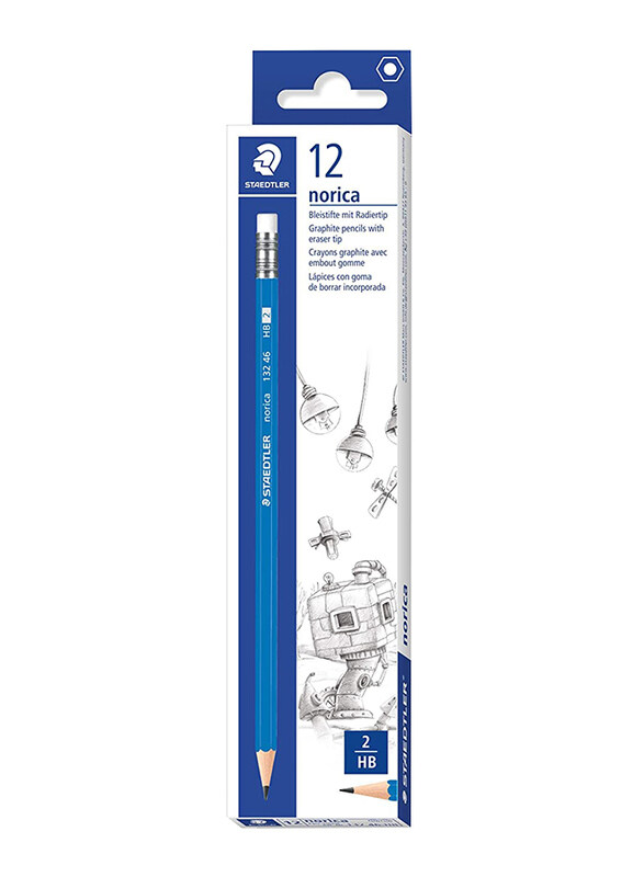 

Staedtler StaEDT Perfumeler 12-Piece Norica 132 Pencils with Eraser Set, PKT ST-132-46-A53, Black