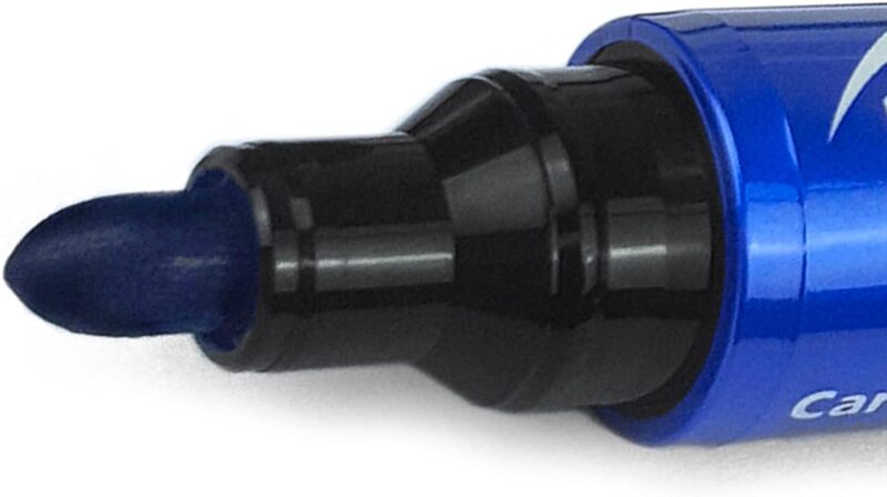 Pilot 3-Piece Bullet Point Permanent Marker Pen, 4.0-4.5mm Tip, SCA-100, Blue