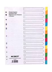 Modest Paper Divider A4 1-15 Color with Number, Ms408, 10 sets, Multicolour