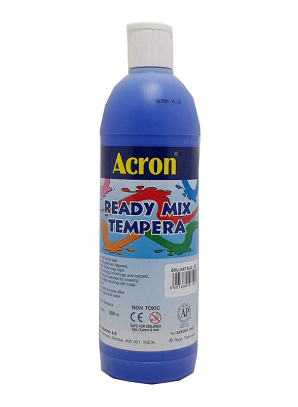 Acron Ready Mix Tempera Paint, 500ml, Brilliant Blue R06