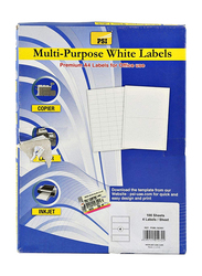 PSI A4 Multi-Purpose Labels For Printing, White