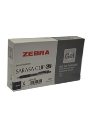 Zebra 12-Piece Sarasa Clip Gel Ink Rollerball Pen Set, 0.7mm, Black
