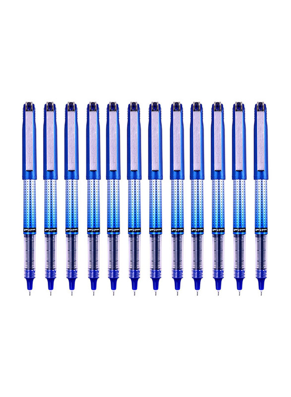 Uniball 12-Piece UB-185S Eye Needle Rollerball Pen Set, 0.5mm, Blue