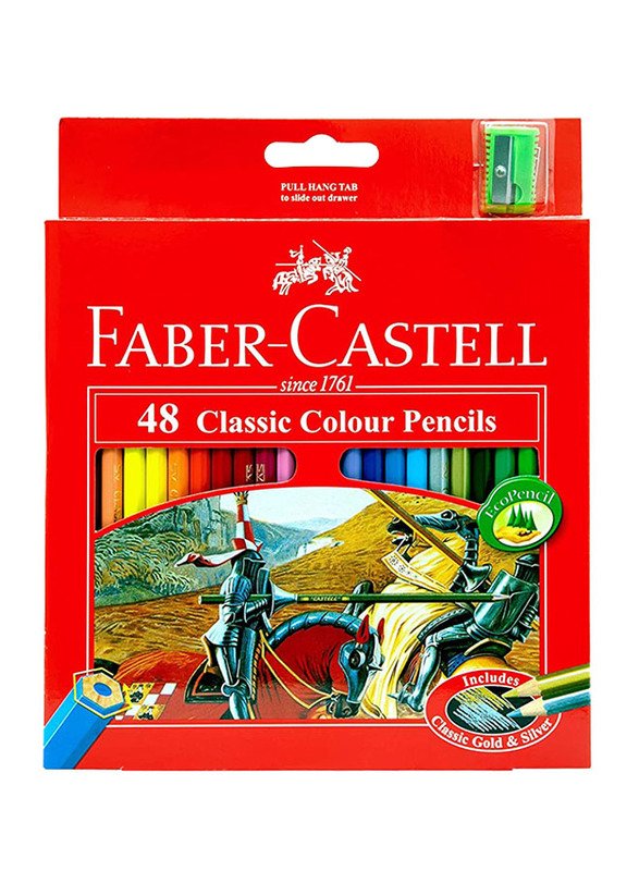 Faber-Castell Classic Colour Pencils In A Cardboard Box, 48 Pieces, Multicolour