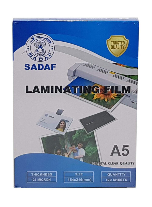 

Sadaf SDF-125A5 Laminating Film, A5 Size 125 Micron, Clear