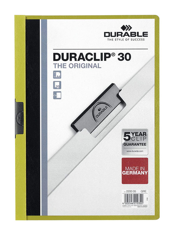Durable DUPG2200-05 Duraclip File, A4 Size, Green